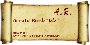 Arnold Renátó névjegykártya